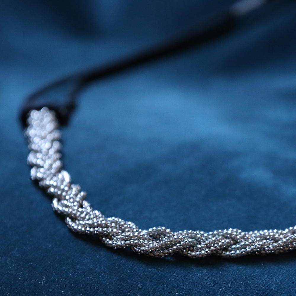 Silver-Beaded Headband